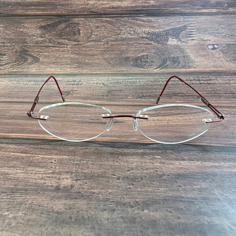 Silhouette Titan Rimless Eyeglasses Burgundy Red 7534 40 6079‎ Austria 17 140